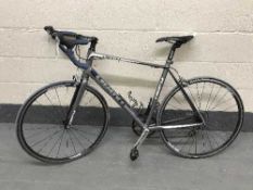 A Giant Defy road bike, blue and grey frame, size 54cm, branded groupset: FSA/Giant/Shimano,