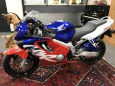 A Honda CBR 600 F motorcycle, Registration W517 SCN, First Registered 27 May 2000, Mileage 13,437,