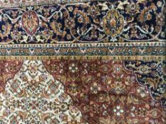 A fringed silk finished Zeigler rug,