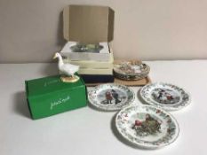 A tray of boxed John Beswick Goose, assorted Wedgwood,