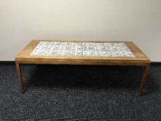 A continental rectangular tiled coffee table