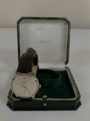 A Gents 1960's 9ct gold Longines wristwatch, with silvered Arabic dial,