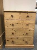 A pine five drawe chest