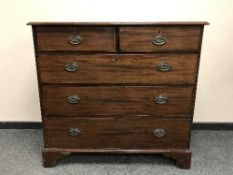 A Georgian mahogany chest of five drawers