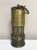 Koehler JPG brass miner's lamp with key