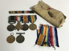 A Northumberland Fusiliers medal group, comprising British War Medal (X2), Victory Medal (X2),