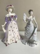 Two Coalport Femmes Fetale figurines - Lillie Langtry numbered 713/1250 and Miss Fitz Herbert