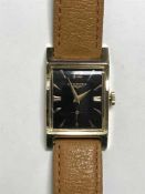 A vintage 14ct gold Longines wrist watch, in Longines box.