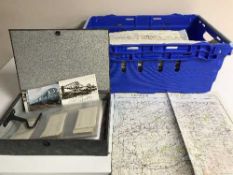 Two boxes of travel guides, large quantity of maps, ephemera, tickets,