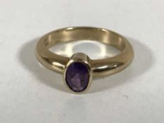 A 9ct gold amethyst ring