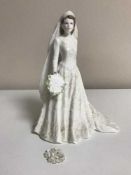 A Coalport Figure - The Queen limited edition number 1181/7500 (bouquet a/f)