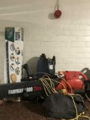 A Power Devil garden vac together with Black and Decker hedge trimmer and a pressure washer