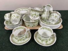 A tray of thirty-seven pieces of late Victorian Sons and Amazon tea service