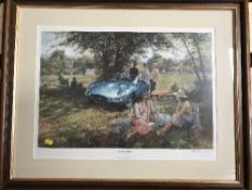 Three mahogany framed Alan Fearnly prints entitled Summer of 1950,