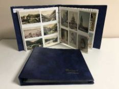 Two albums of early twentieth century black and white postcards, happy birthday postcards,