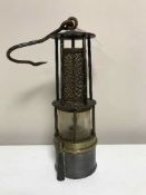 An antique Davy lamp