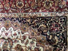 A fringed silk finished Keshan rug,