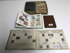 Seven assorted stamps albums and stamps