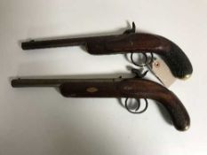 A 19th century style percussion pistol,