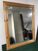 A pine framed mirror