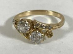 A two stone diamond ring,