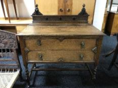 An early 20th century barley twist two drawer chest