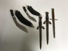 Two Kukri knives,