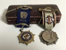 Two silver Royal Order of Buffaloes medals, on ribbons with suspender,