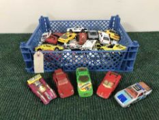 A box of assorted die racing cars - Corgi,