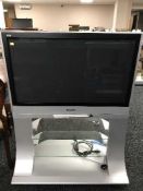 A Panasonic Viera 37 inch lcd tv on stand