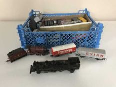 Two boxes of Hornby track,