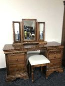 A Willis and Gambier knee hole dressing table,