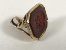 A Georgian gold mounted intaglio seal