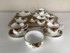 Nineteen pieces of Royal Albert Old Country Roses tea china