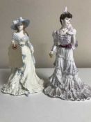 A Coalport Femme Fetale figurine - Emma Hamilton numbered 1505/1250 together with a Coalport Golden