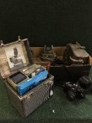 A box of Pentax programme A camera with lens , boxed Eumig P8 projector,