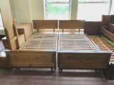 A pair of pine 3' bed frames