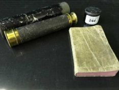 A First World War naval telescope in protective case,