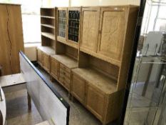 A continental oak triple section wall unit