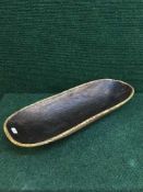 A rustic dough trough