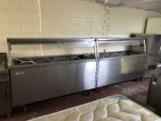 Two commercial stainless steel baine marie counters