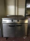 A Falcon stainless steel double door oven with hotplate