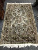 A fine Kashmir rug with silk pile