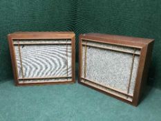 A pair of mid twentieth century walnut cased Wharfedale ACHROMATIC W90 speakers (2)