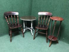 A pair of kitchen chairs,