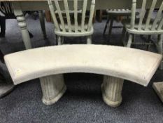 A garden bench on two-way support