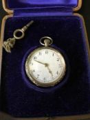 A 9ct gold fob watch, in a fitted case by Reids of Newcastle,