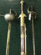 Two basket hilted swords,