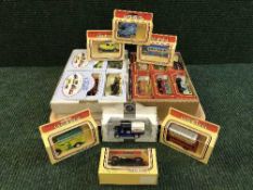 A tray of boxed die cast cars, cameo,
