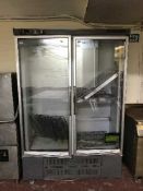 An EuroFigo double door shop display fridge